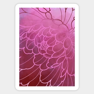 burgundy peony flower Sticker